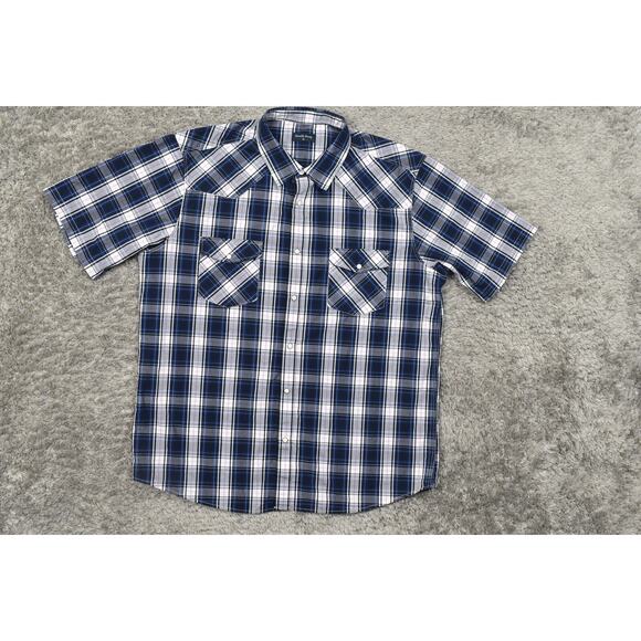 Double Pump Men's XL Multicolor Cotton Shirt Short Sleeve Pearl Snap - Picture 3 of 7